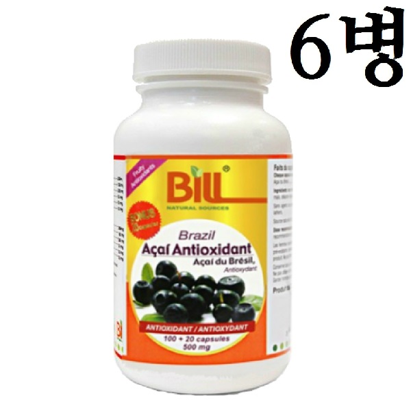Brazil 아사이베리,500mg,120정,면역강화,항산화식품 6병